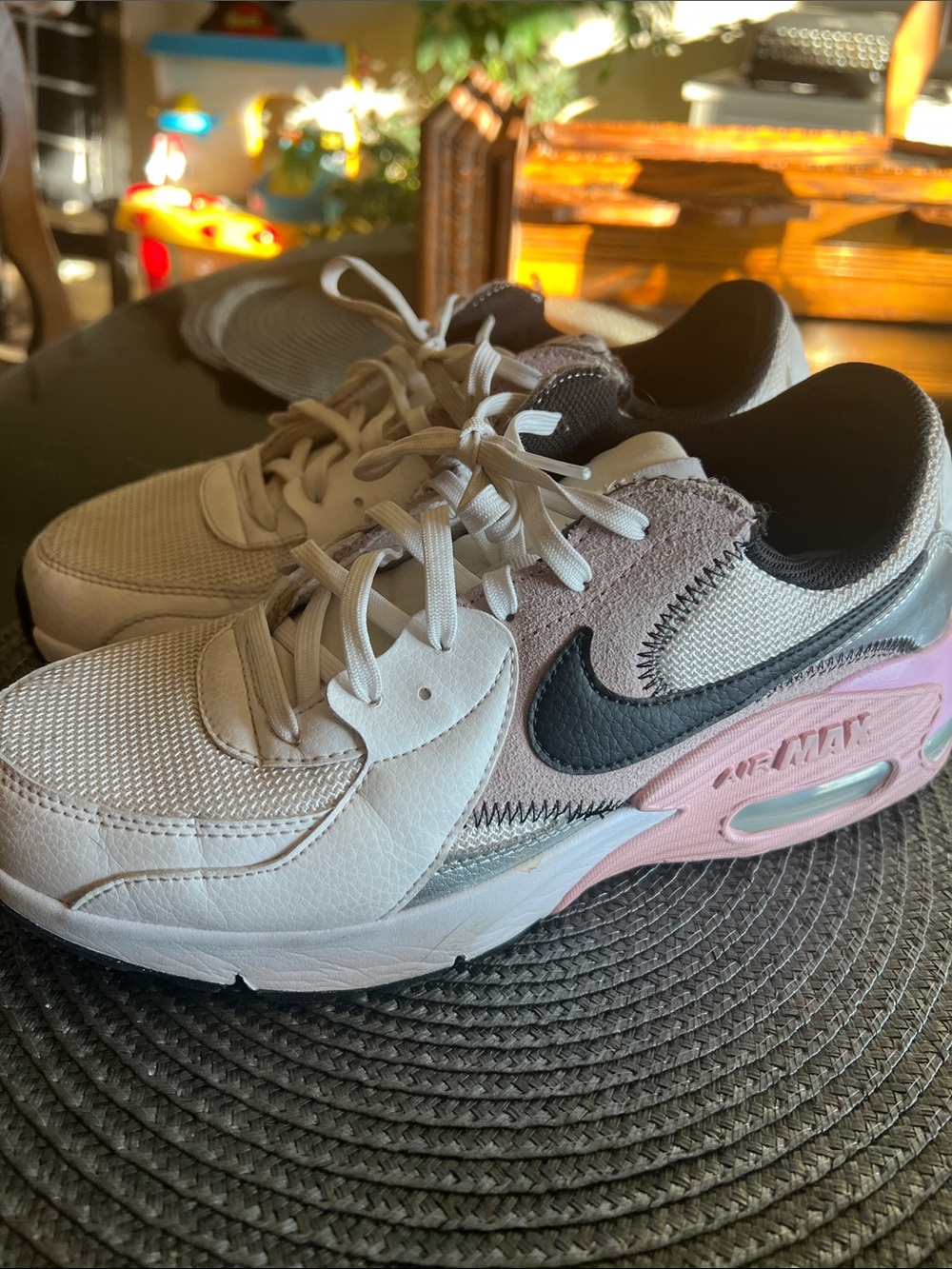 Nike Women’s Air Max White Black Pink Accent Sneakers
